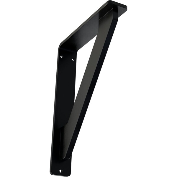 Ekena Millwork Traditional Wrought Iron Bracket, (Single center brace), Powder Coated Black 1 1/2"W x 10"D x 12"H BKTM01X10X12STR - main